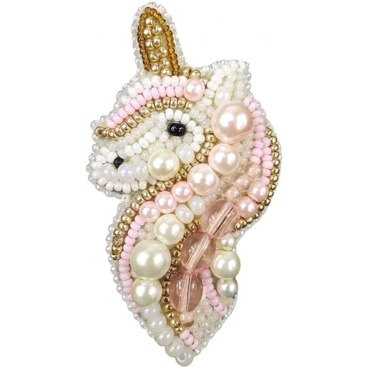 Crystal Art Beadwork Kit For Creating Broоch Unicorn